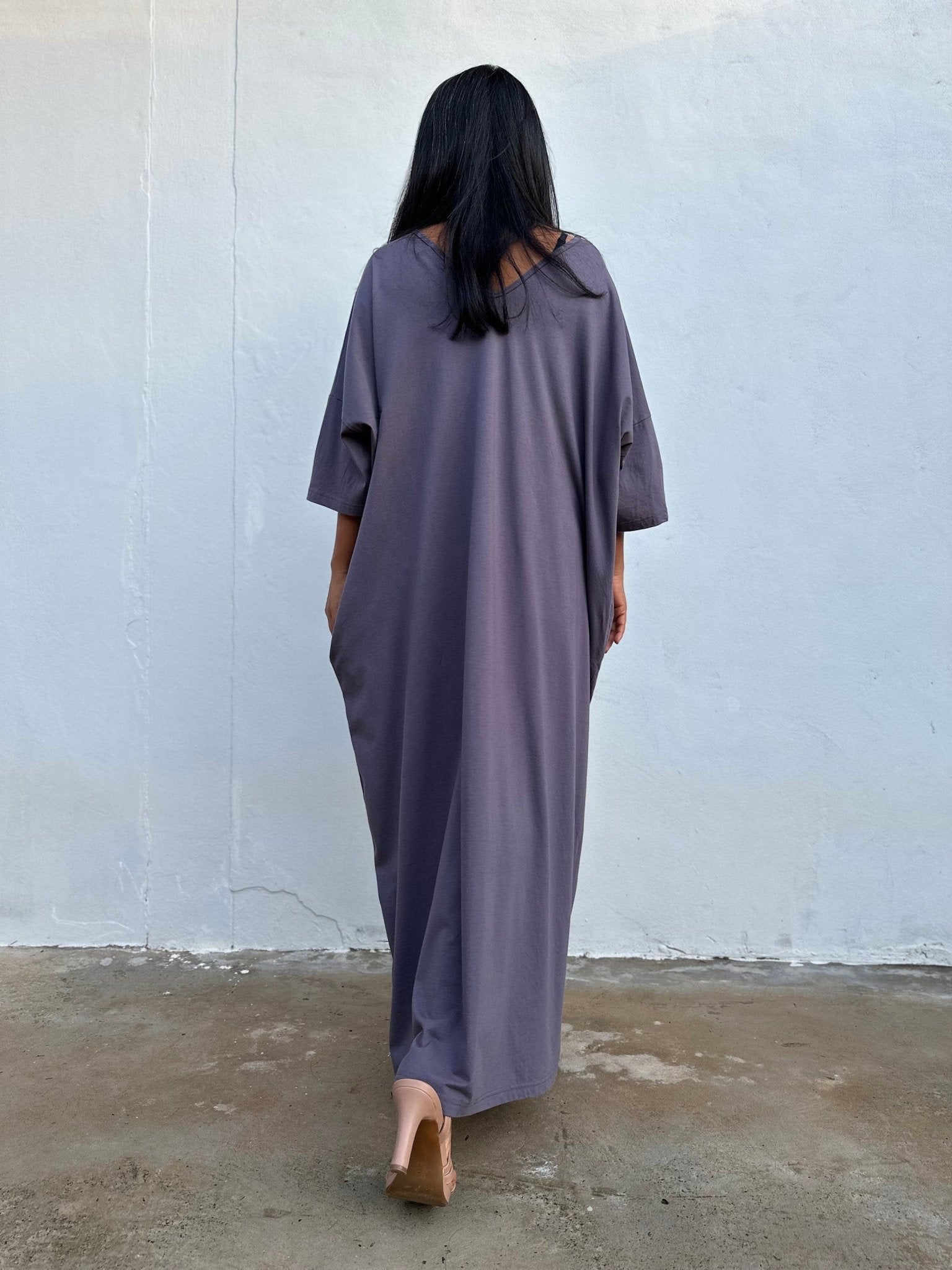 Mala Handworks Olivia Cotton Kaftan in Gray