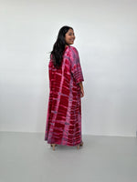 Mala Handworks Olivia Cotton Kaftan in Merlot and Purple Tie Dye