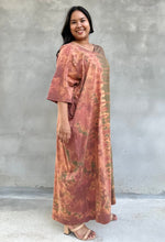 Mala Handworks Olivia Cotton Kaftan in Olive and Apricot Tie Dye