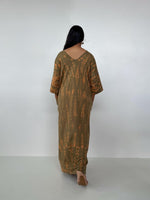 Mala Handworks Olivia Cotton Kaftan in Olive Tie Dye