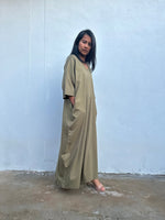 Olivia Cotton Kaftan in Olive - Mala Handworks