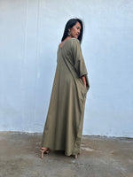 Olivia Cotton Kaftan in Olive - Mala Handworks