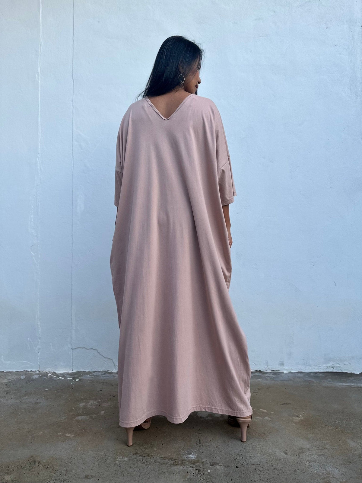 Mala Handworks Olivia Cotton Kaftan in Peach