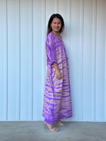 Mala Handworks Olivia Cotton Kaftan in Purple Tie Dye