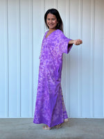 Mala Handworks Olivia Cotton Kaftan in Purple Tie Dye