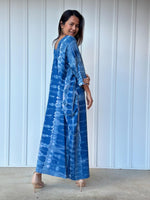 Mala Handworks Olivia Cotton Kaftan in Sapphire Tie Dye