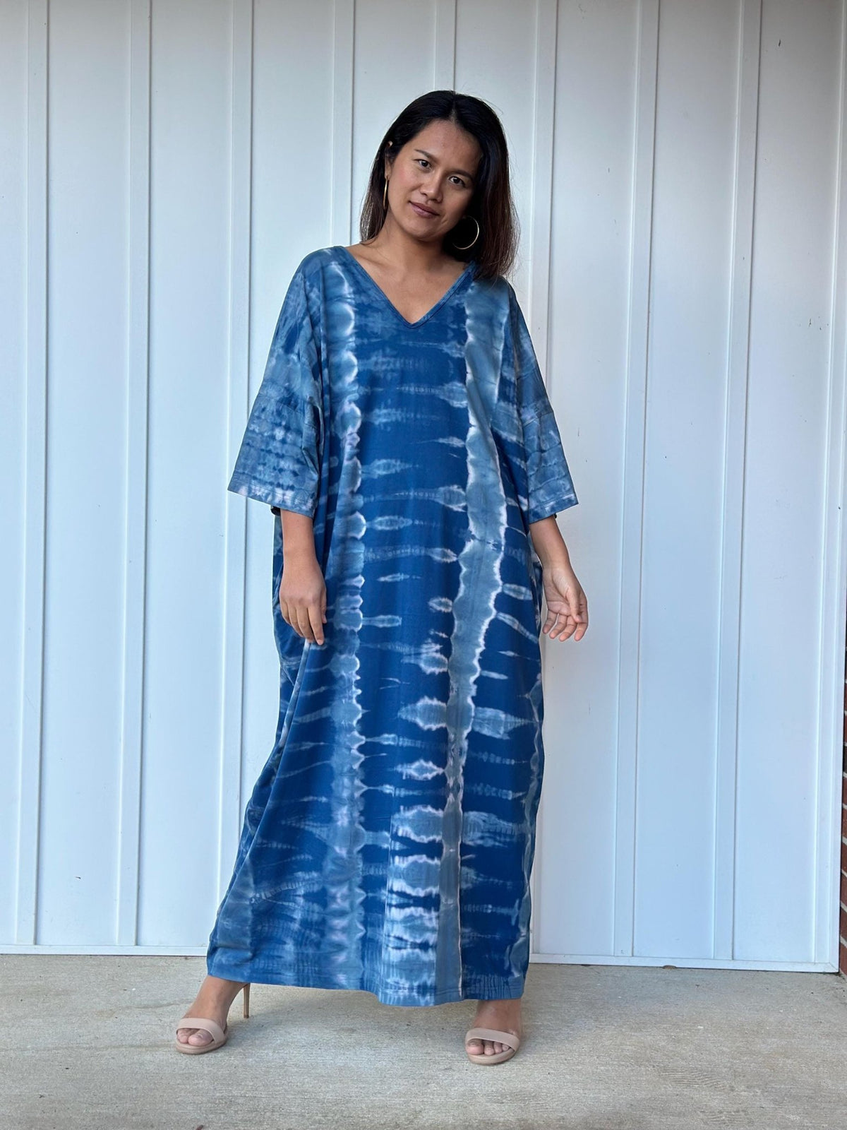 Mala Handworks Olivia Cotton Kaftan in Sapphire Tie Dye