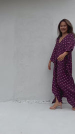 Mala Handworks Luna Micro Dot Kaftan in Purple