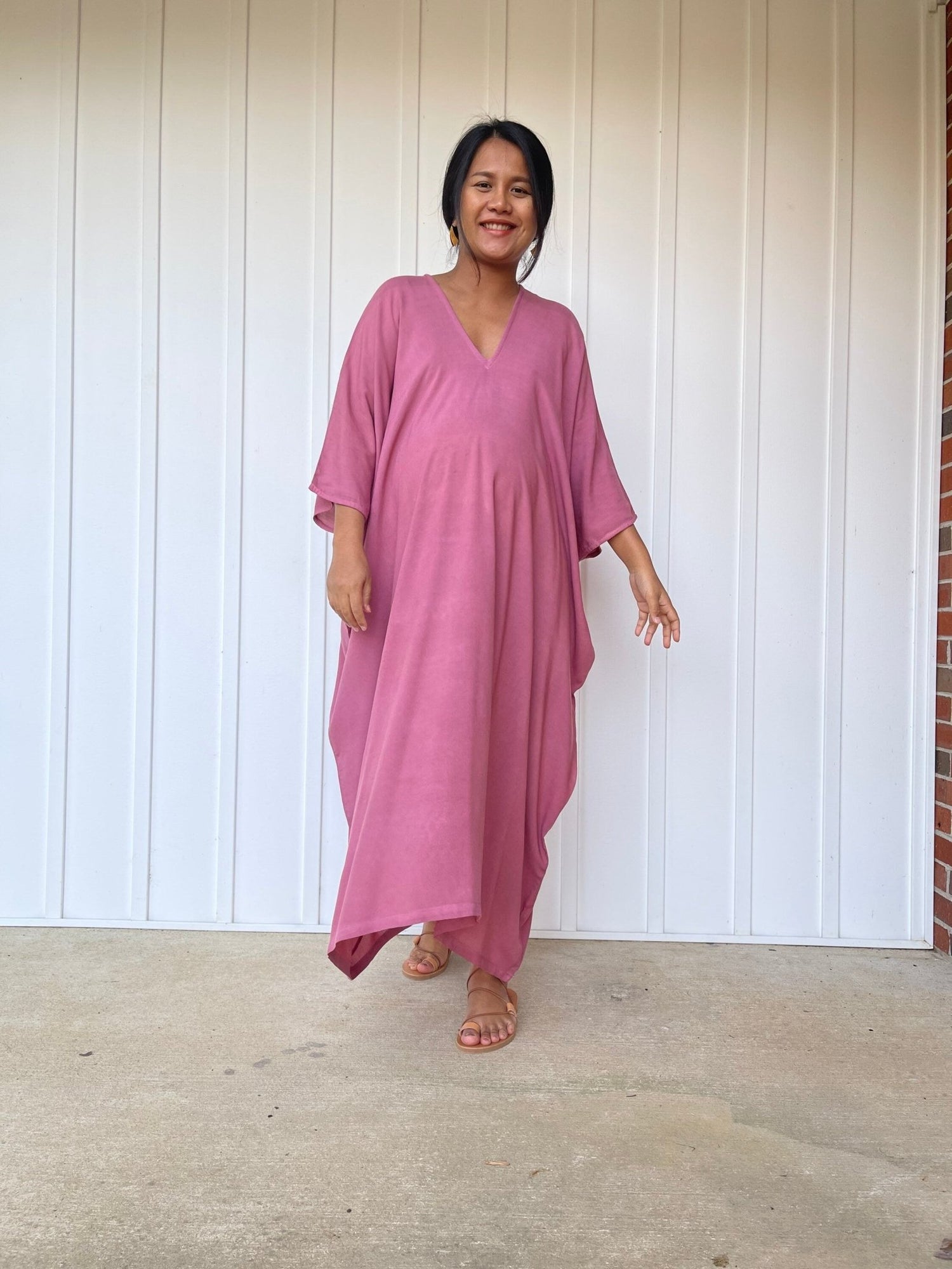 MALA handworks  Ruby Kaftan in Salmon Pink