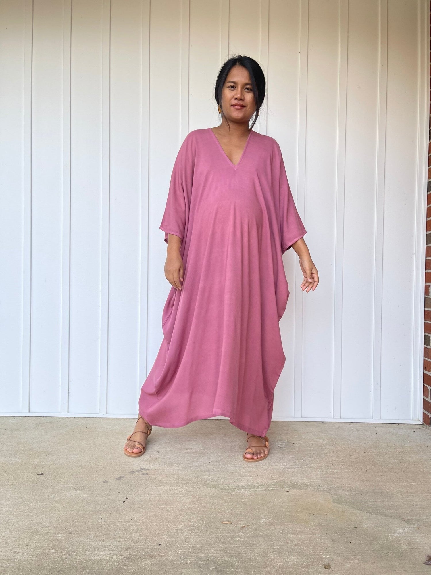 MALA handworks  Ruby Kaftan in Salmon Pink
