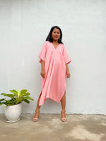 MALA handworks Skye Double Gauze Cotton Midi Kaftan in Pink