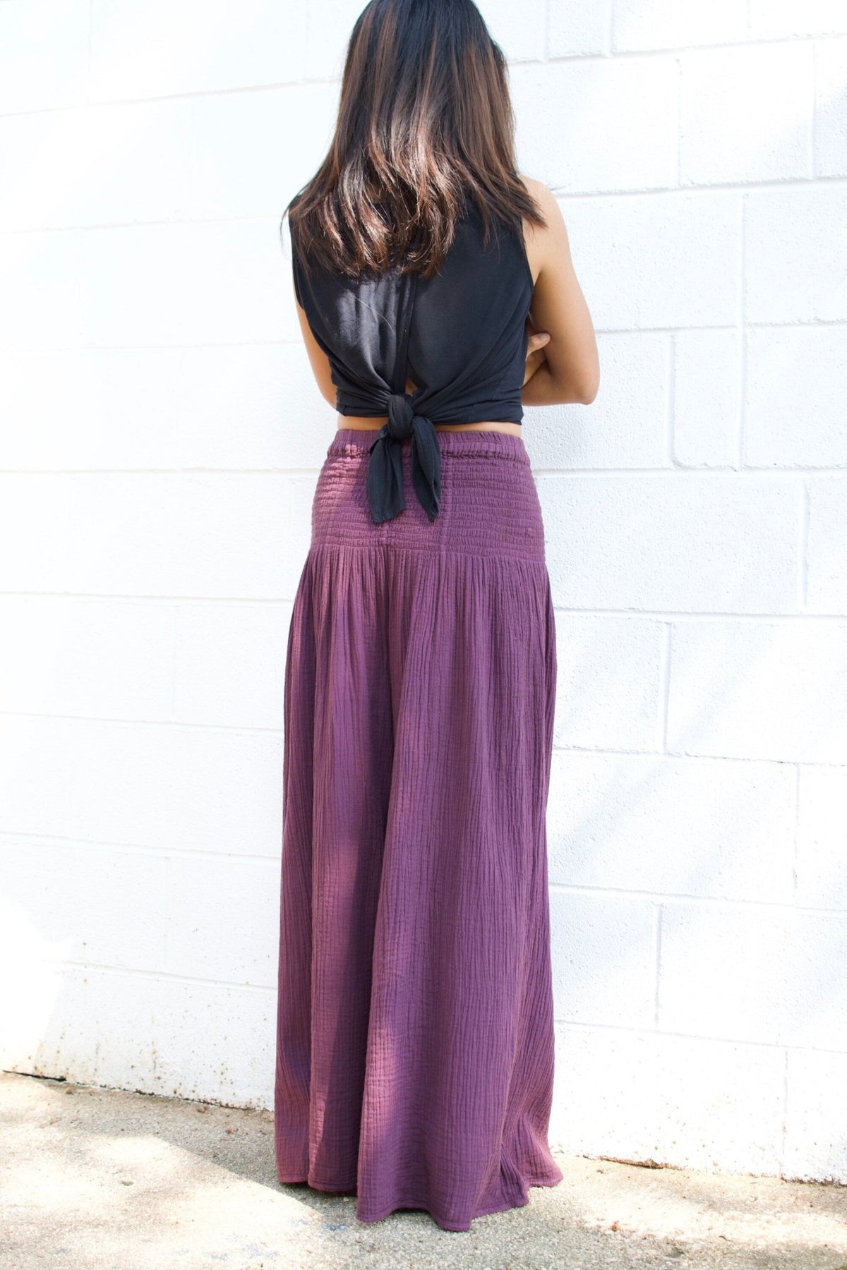 MALA handworks  41 Veda Wide Leg Pants in Eggplant