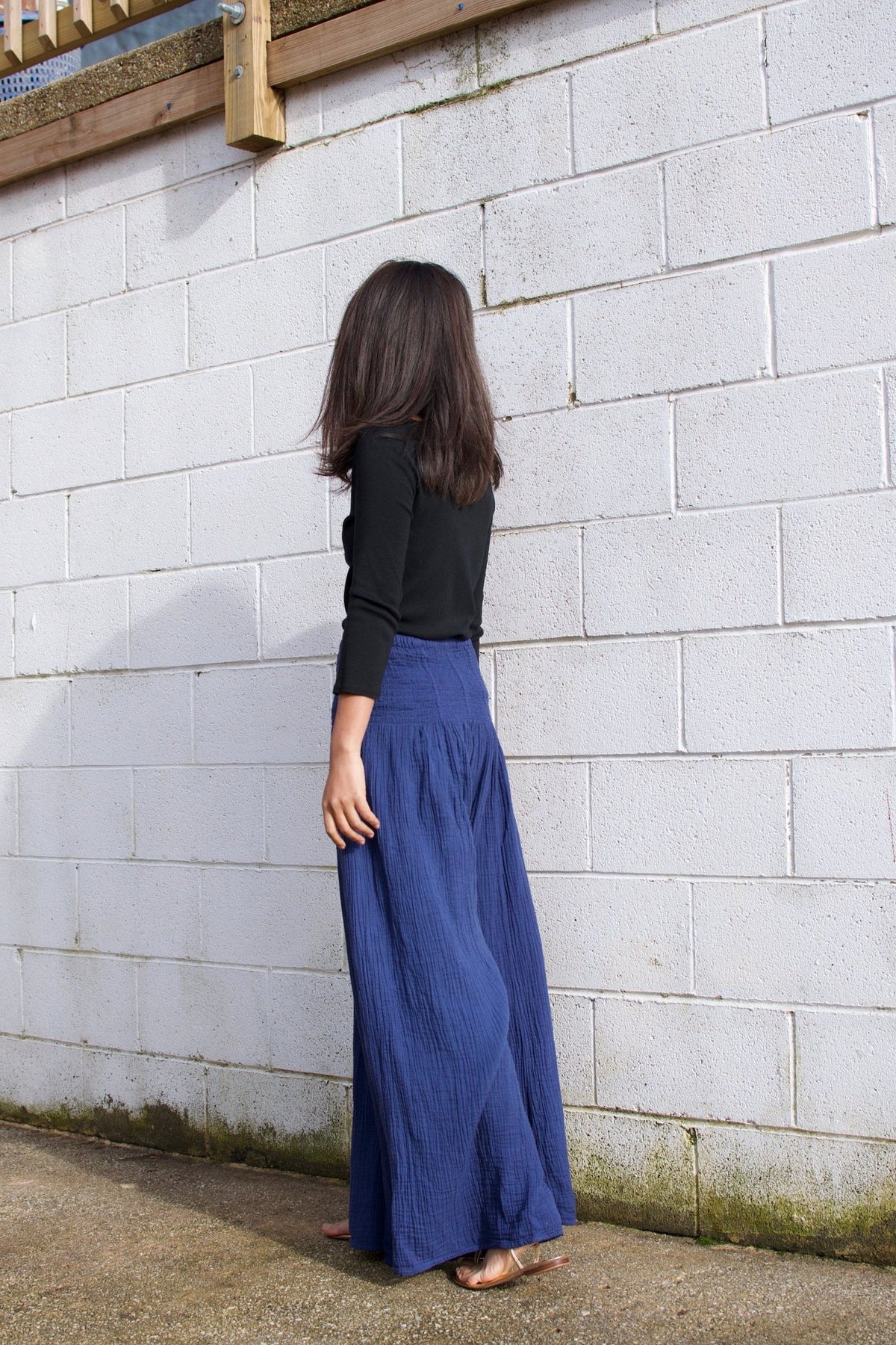 MALA handworks  Veda Wide Leg Pants in Indigo Blue