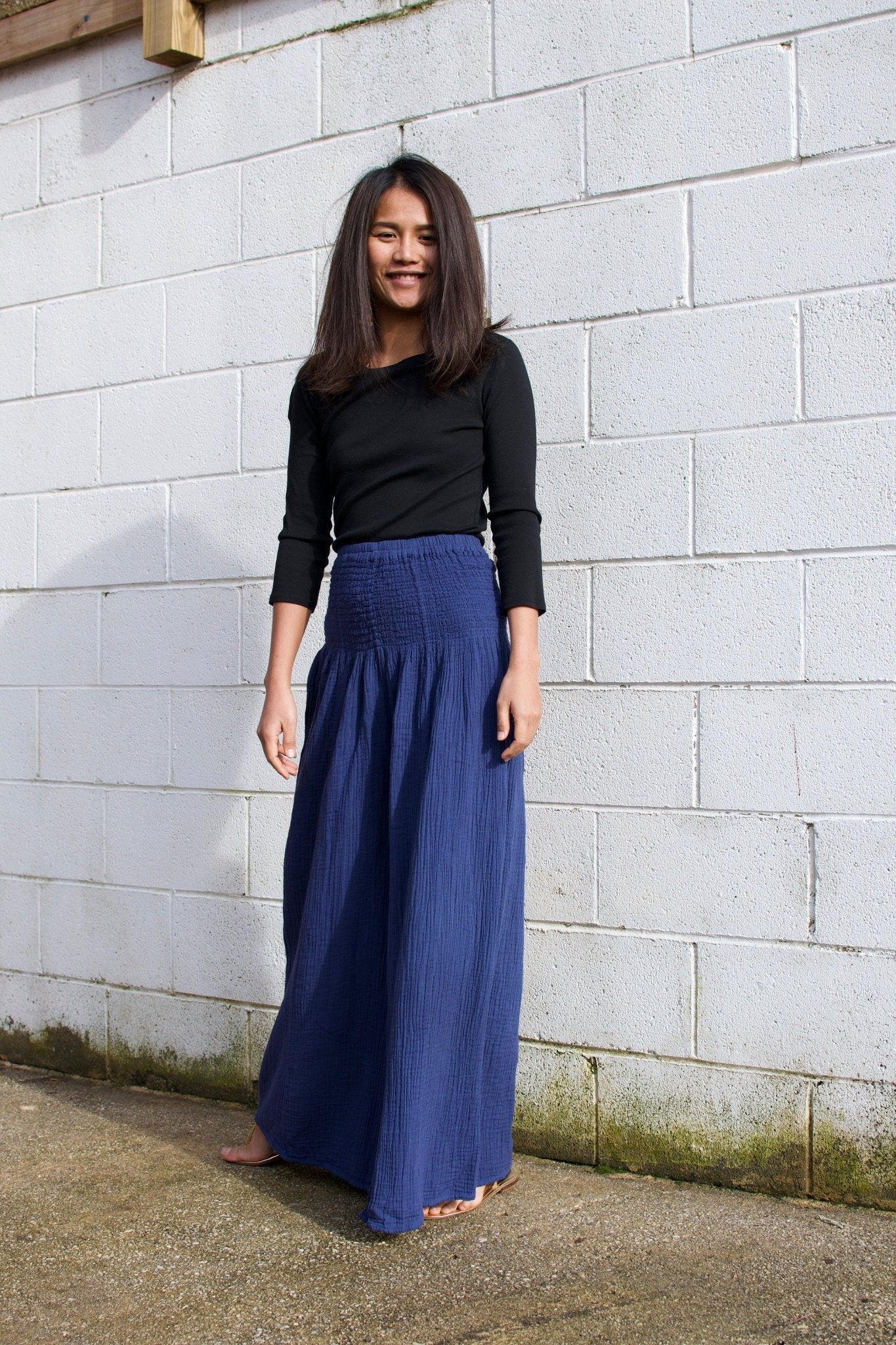 MALA handworks  Veda Wide Leg Pants in Indigo Blue