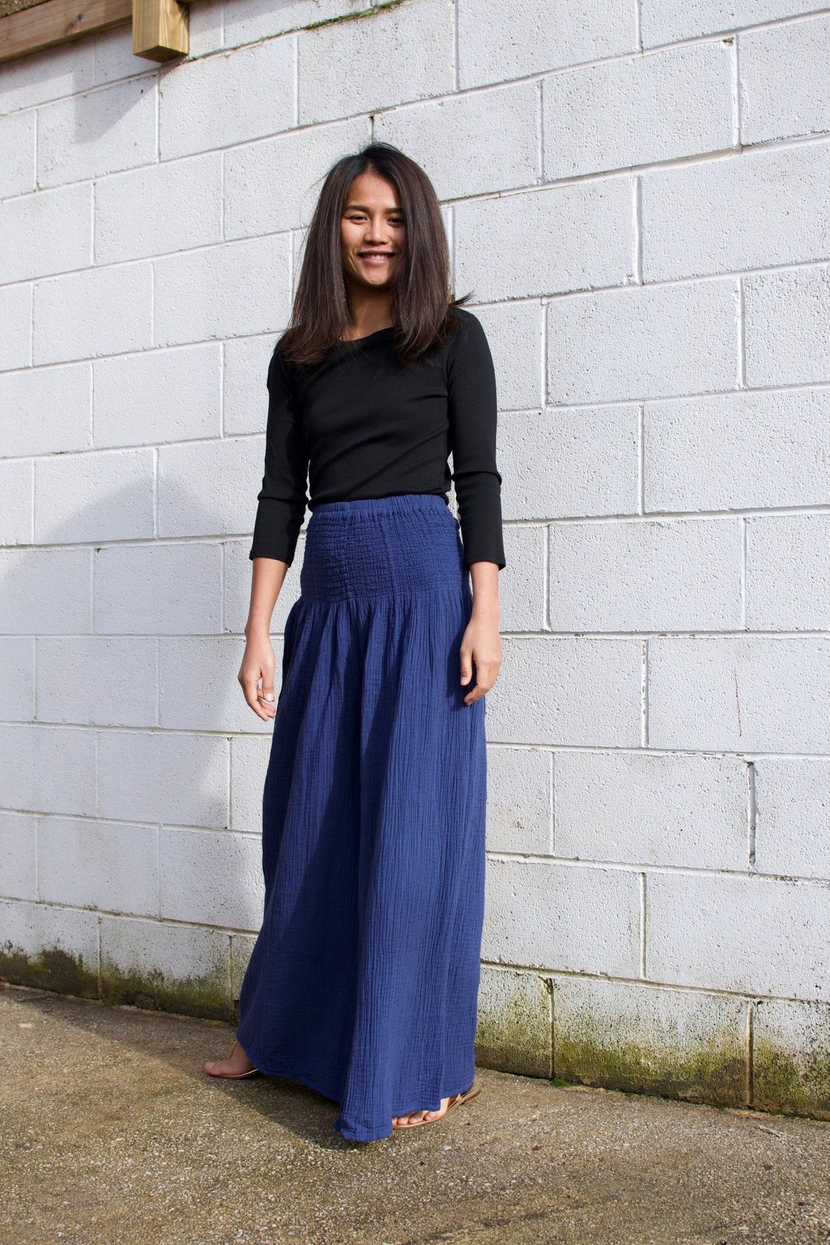 MALA handworks  Veda Wide Leg Pants in Indigo Blue