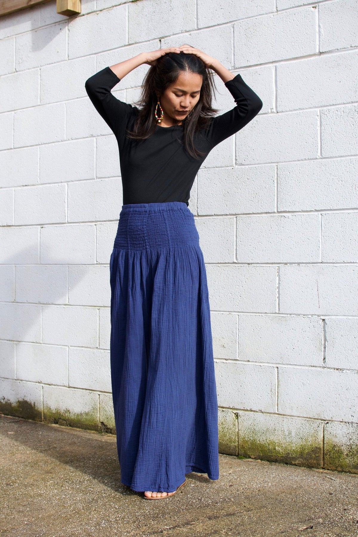 MALA handworks  Veda Wide Leg Pants in Indigo Blue