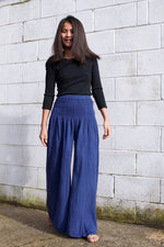 MALA handworks  Veda Wide Leg Pants in Indigo Blue