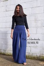 MALA handworks  Veda Wide Leg Pants in Indigo Blue