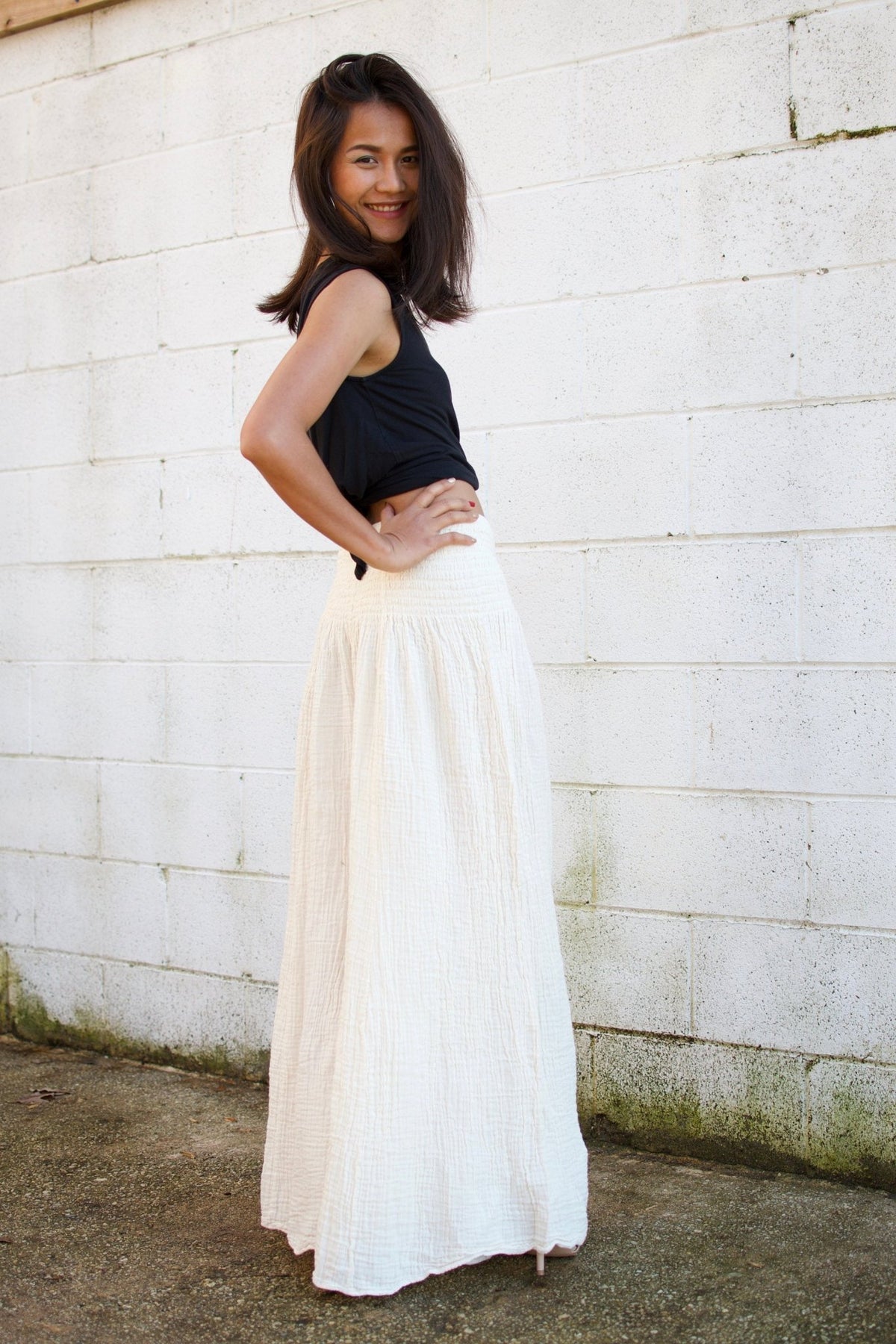 MALA handworks Veda Wide Leg Pants in Natural White