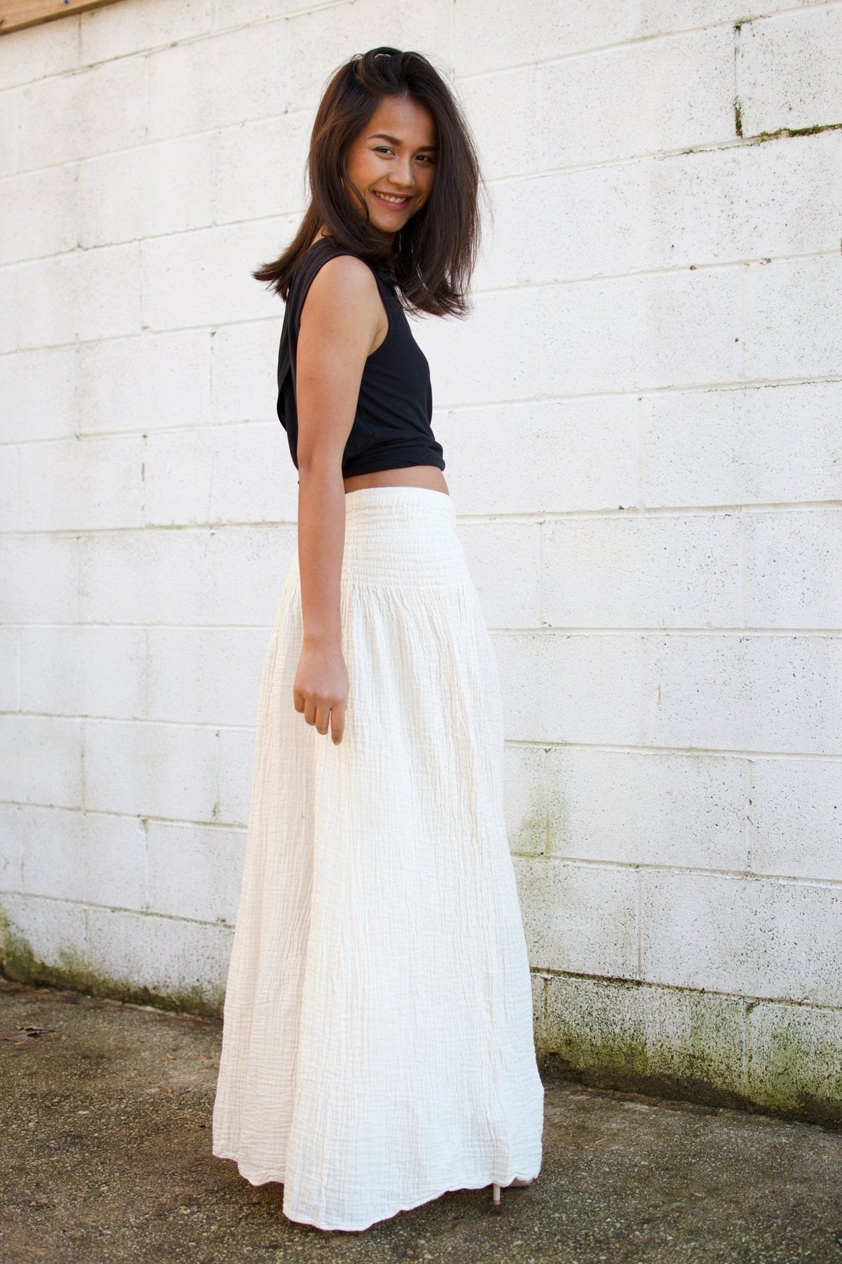 MALA handworks Veda Wide Leg Pants in Natural White
