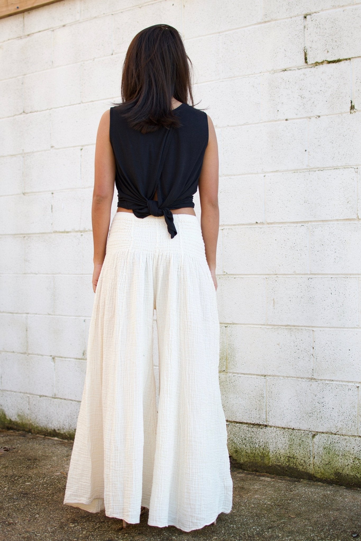 MALA handworks Veda Wide Leg Pants in Natural White