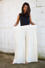 MALA handworks Veda Wide Leg Pants in Natural White