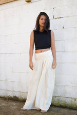 MALA handworks Veda Wide Leg Pants in Natural White