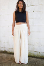 MALA handworks Veda Wide Leg Pants in Natural White