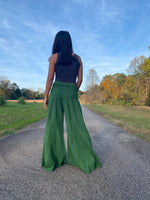 MALA handworks  Veda Wide Leg Pants in Pine Green
