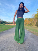 MALA handworks  Veda Wide Leg Pants in Pine Green