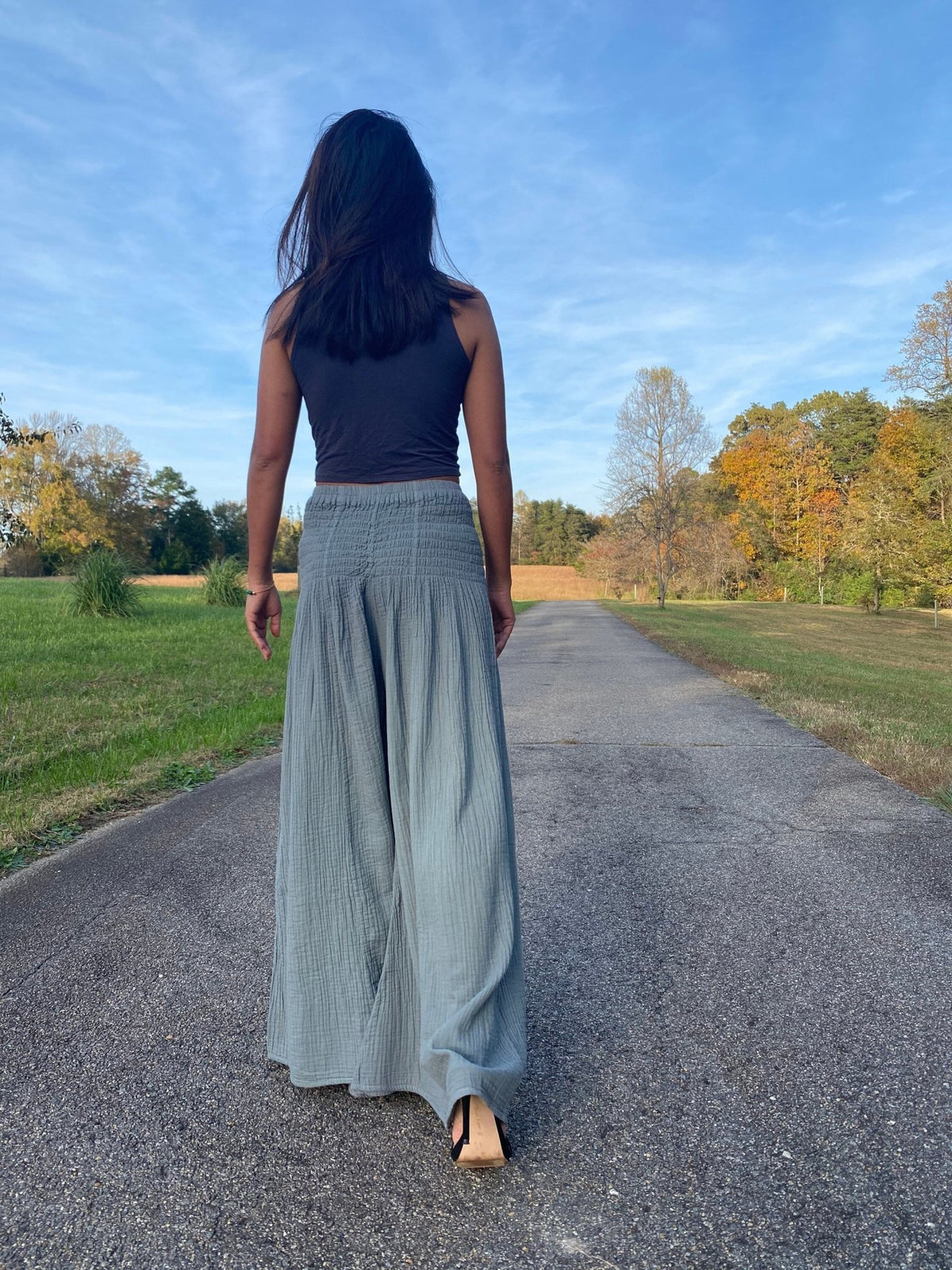 MALA handworks  Veda Wide Leg Pants in Sage Gray