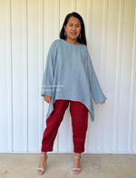 MALA handworks  Xia Long Blouse in Sage Blue