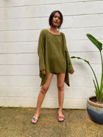 MALA handworks  Xia Long Blouse in Olive Green