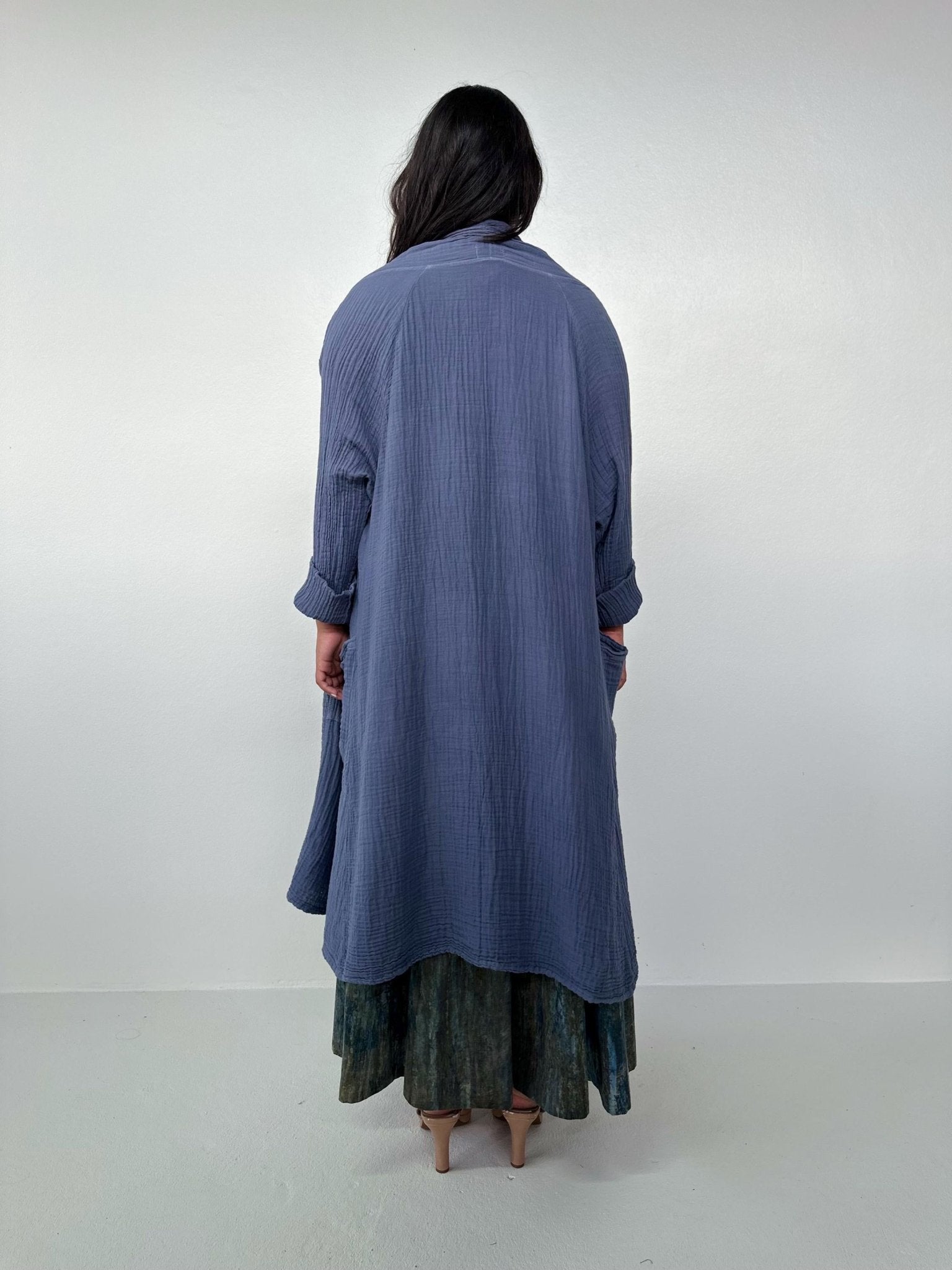Mala Handworks Yara Open Cardigan in Blueberry