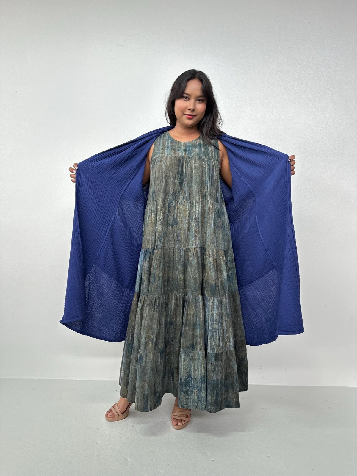 Mala Handworks Yara Open Cardigan in Indigo