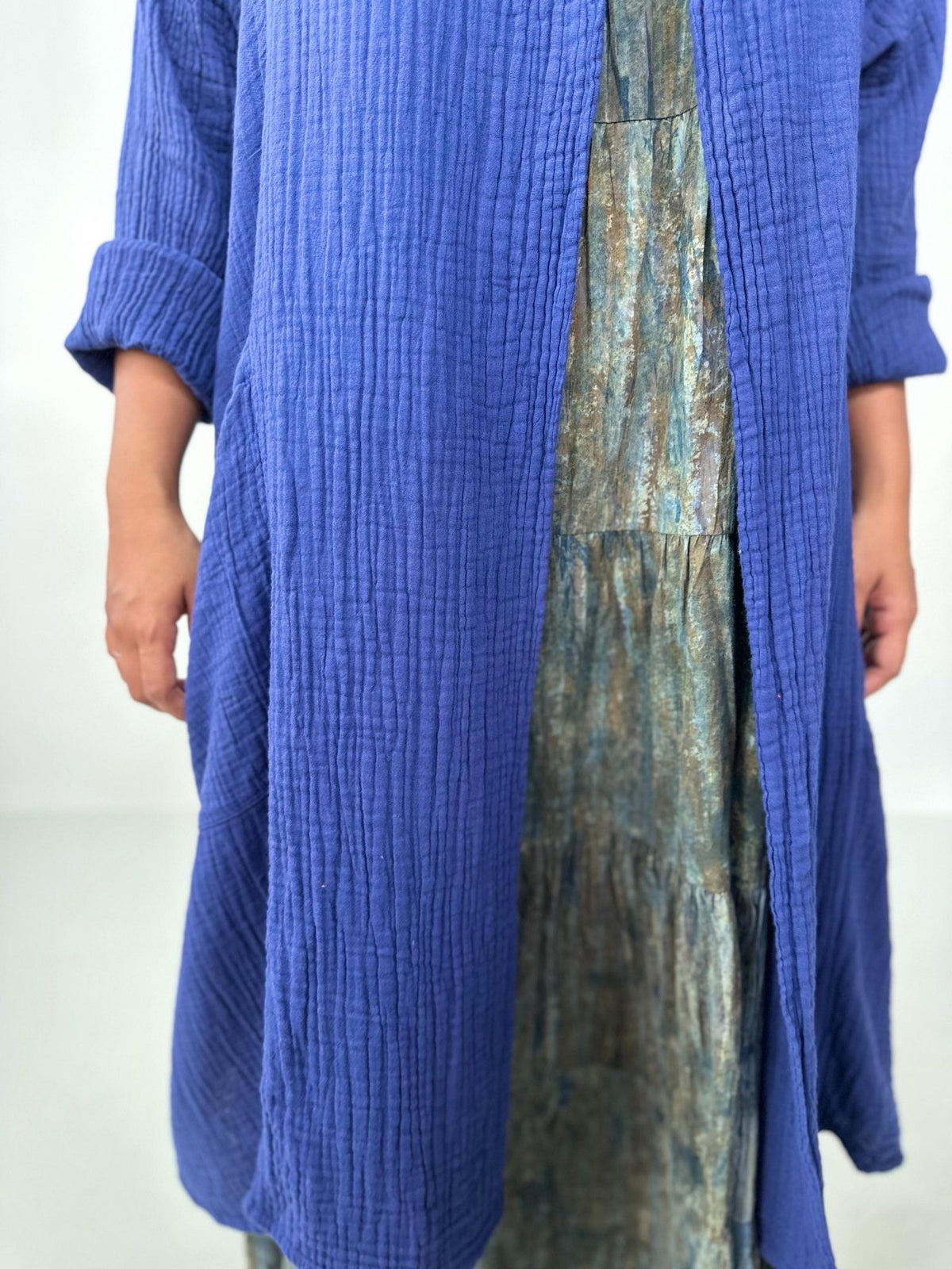 Mala Handworks Yara Open Cardigan in Indigo