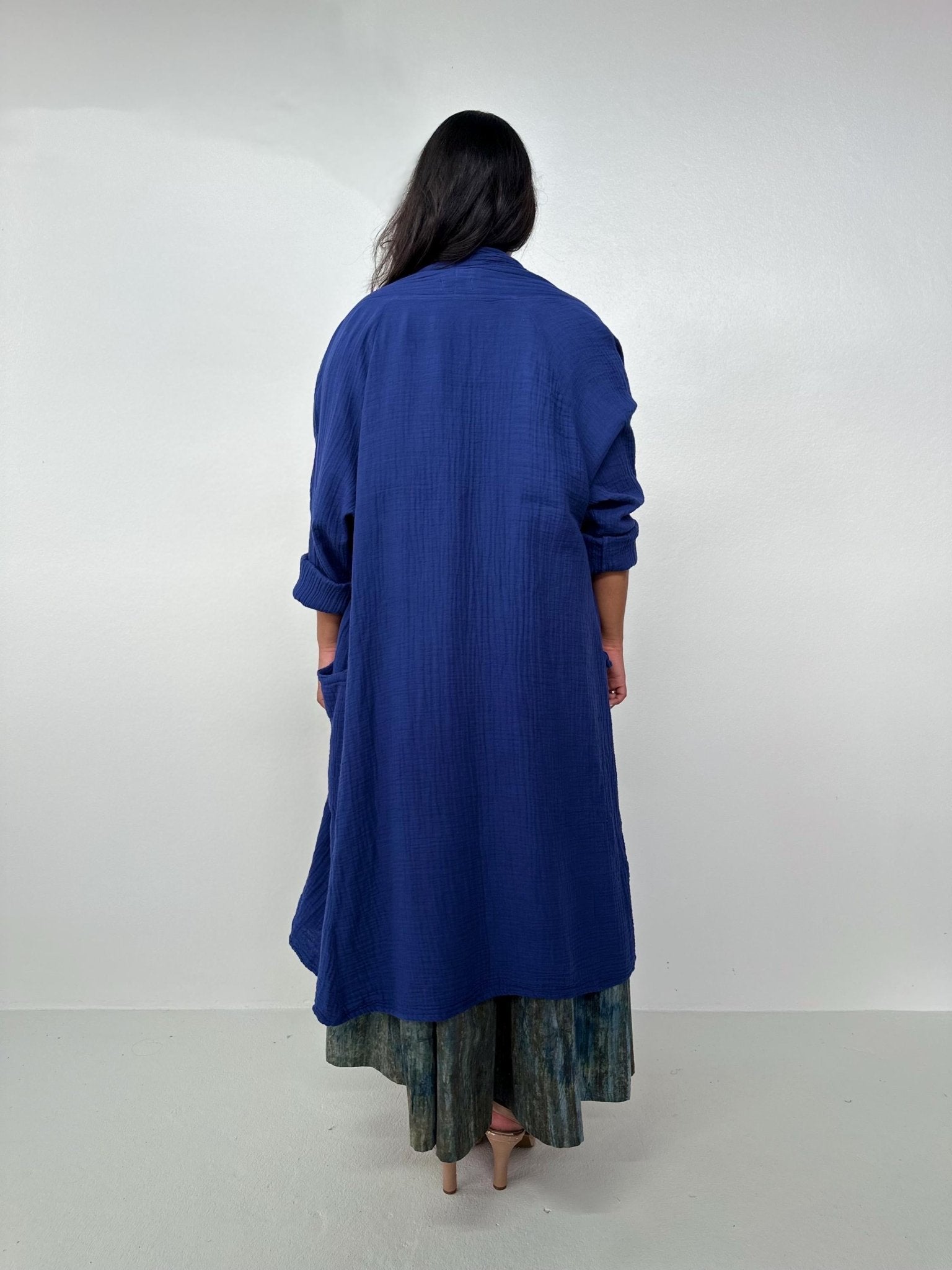 Mala Handworks Yara Open Cardigan in Indigo