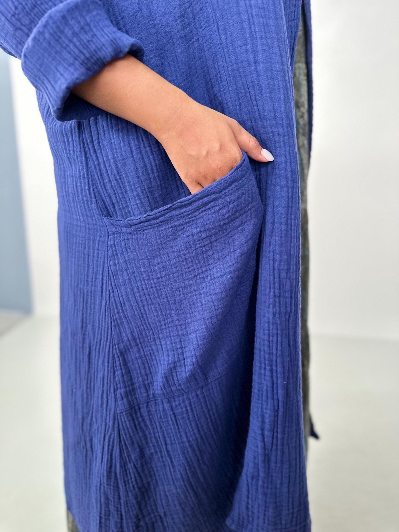 Mala Handworks Yara Open Cardigan in Indigo