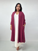 Mala Handworks Yara Open Cardigan in Merlot