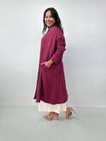 Mala Handworks Yara Open Cardigan in Merlot