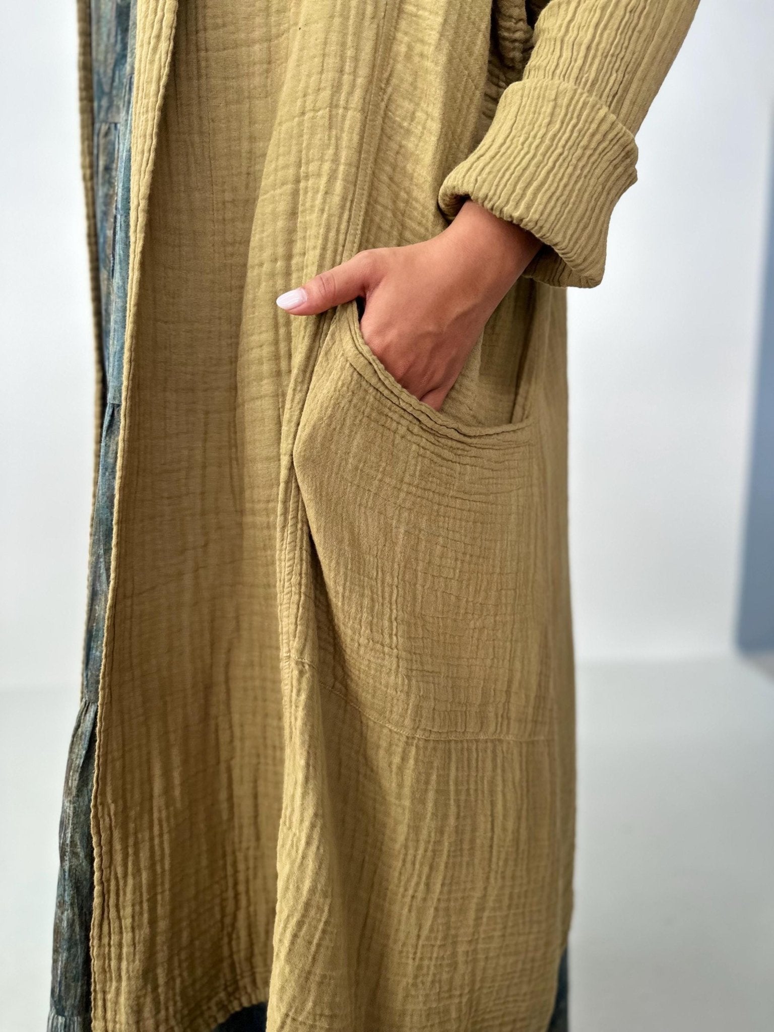 Mala Handworks Yara Open Cardigan in Tan