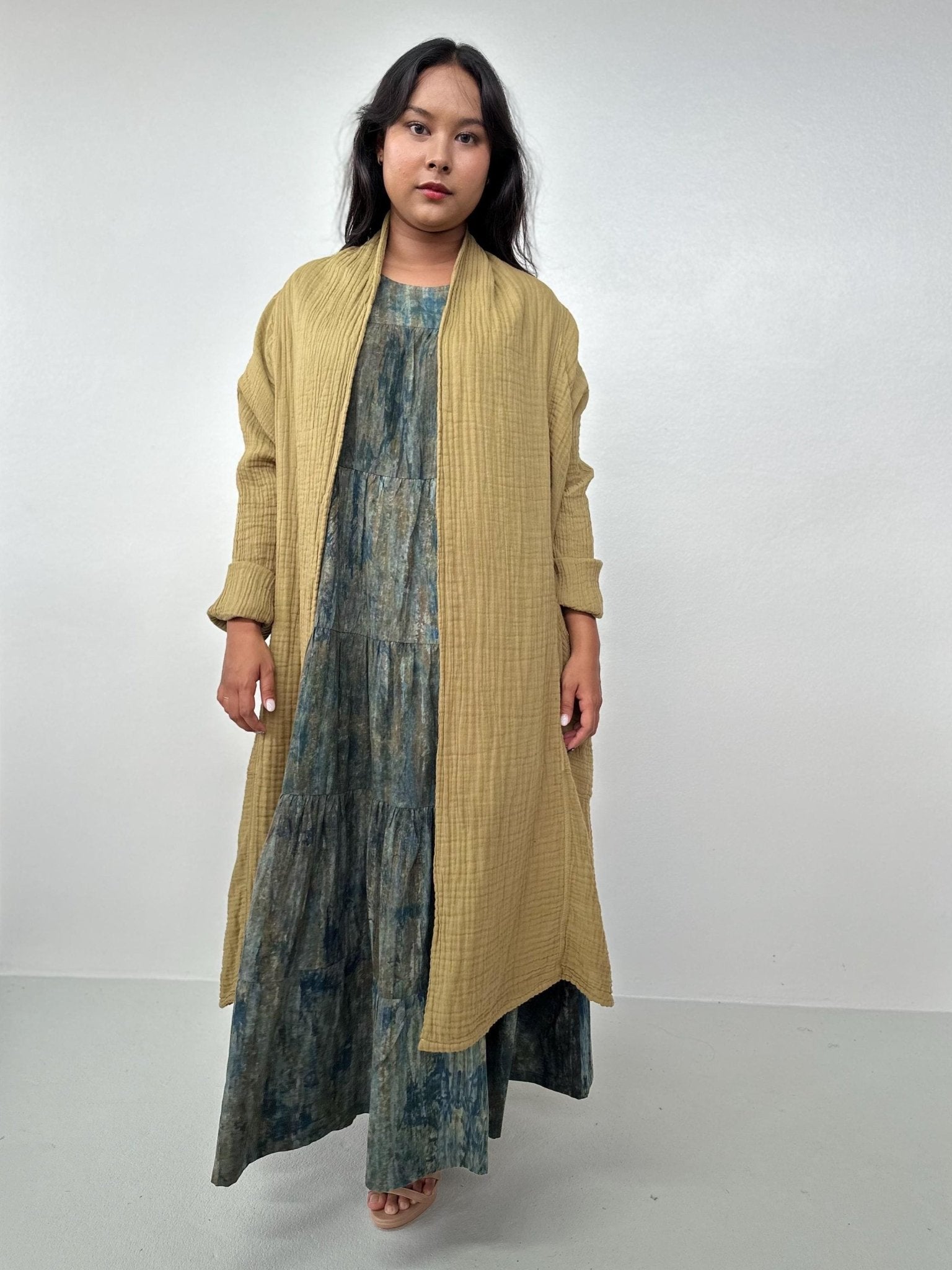 Mala Handworks Yara Open Cardigan in Tan