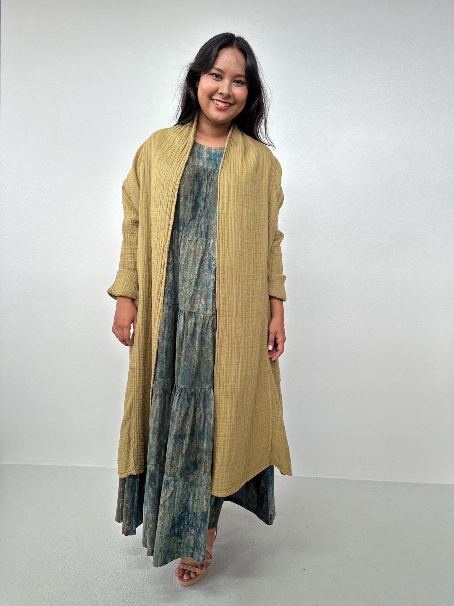 Mala Handworks Yara Open Cardigan in Tan