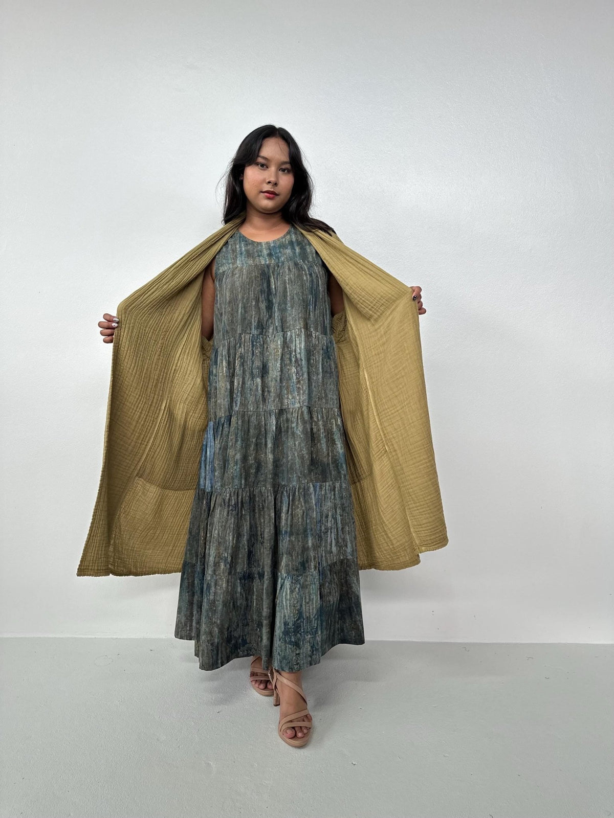 Mala Handworks Yara Open Cardigan in Tan