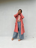 Mala Handworks  Yara Open Cotton Cardigan in Salmon