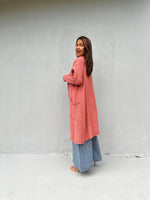 Mala Handworks  Yara Open Cotton Cardigan in Salmon
