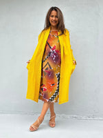 Mala Handworks  Yara Open Cotton Cardigan in Yellow Turmeric