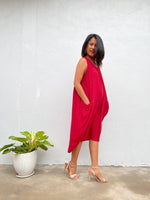 MALA handworks  Zara semi-sheer Dress in Natural Red