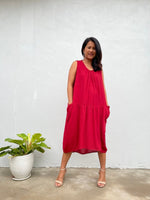 MALA handworks  Zara semi-sheer Dress in Natural Red